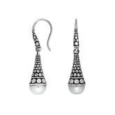 AE-6170-PE Sterling Silver Earring With White Pearl Jewelry Bali Designs Inc